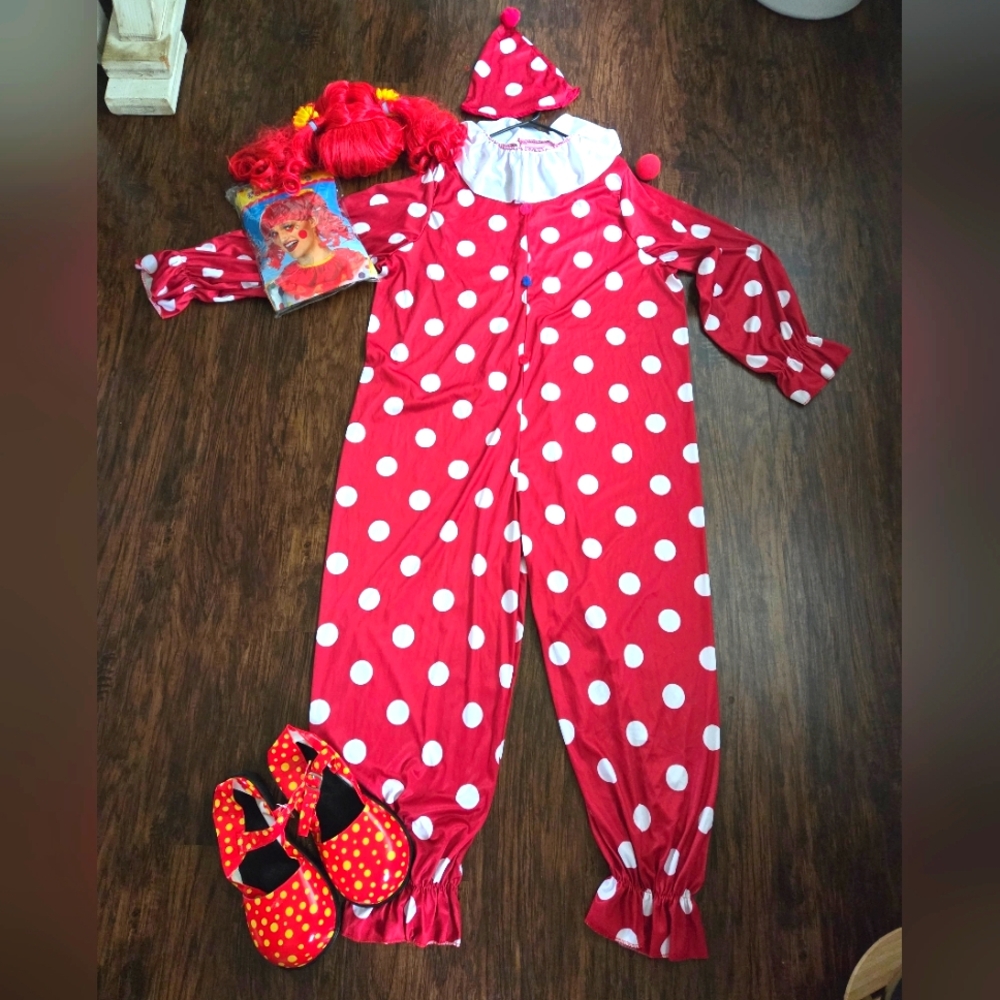 Polka Dot Clown Costume Bundle